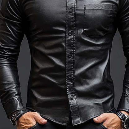 GABRIEL™ | SLIM LEATHER SHIRT