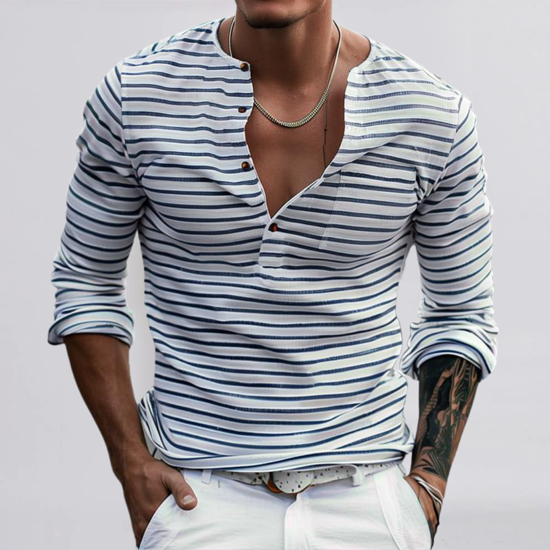 LUCIO™ | STRIPED HENLEY T-SHIRT