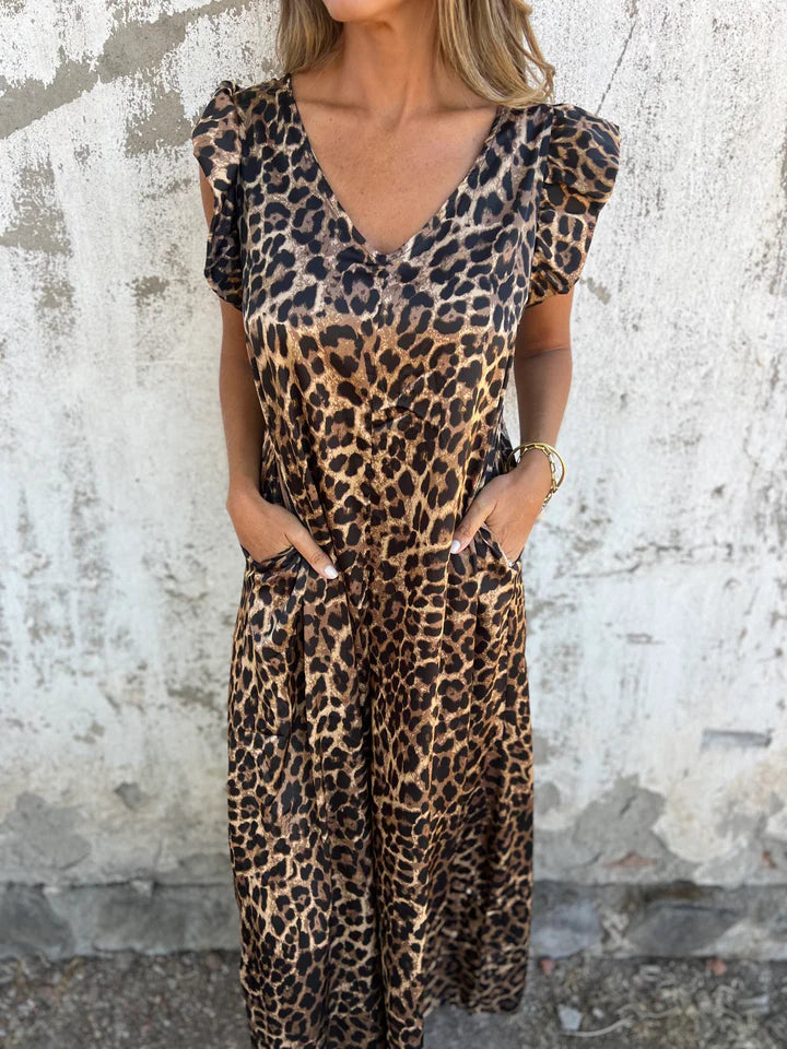 ZARA™ | LEOPARD V-HALS JURK