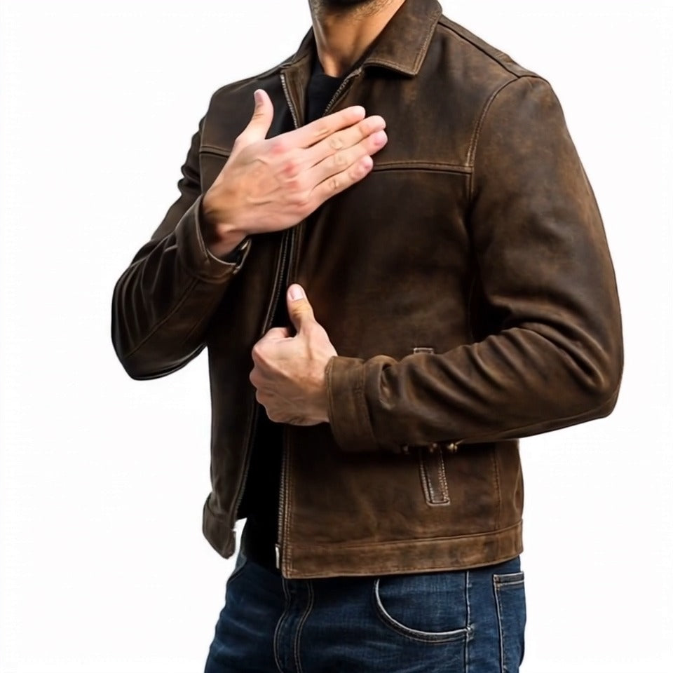 HUGO™ | ZIPPER LEATHER JACKET