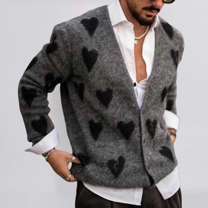 SEBASTIAN™ | HEART GRAPHIC CARDIGAN