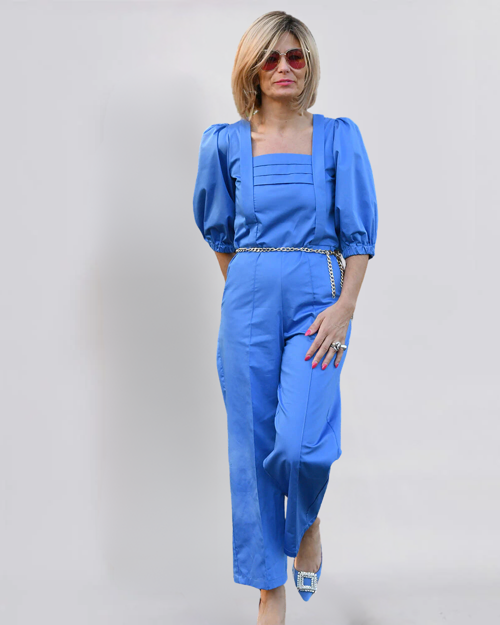 MIRA™ | BLAUWE POPLIN JUMPSUIT