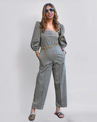 MIRA™ | GROENE POPLIN JUMPSUIT