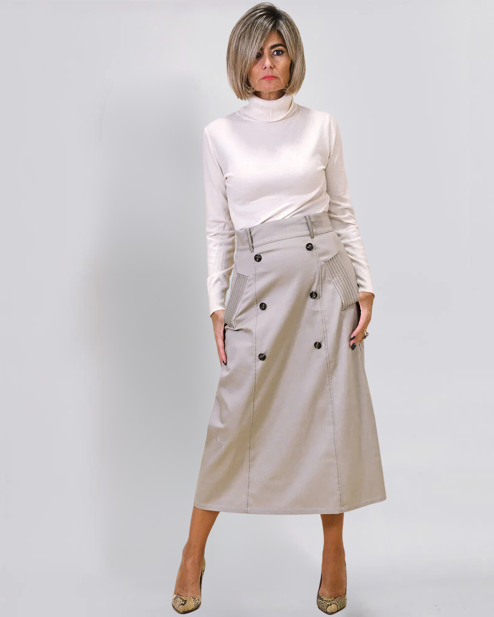 LUNA™ | LONG GRAY SKIRT