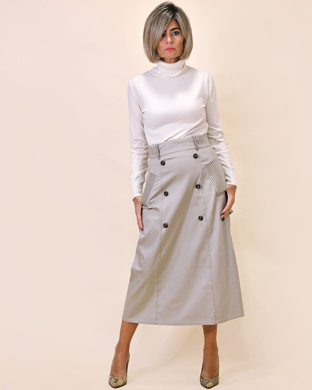 LUNA™ | LONG GRAY SKIRT