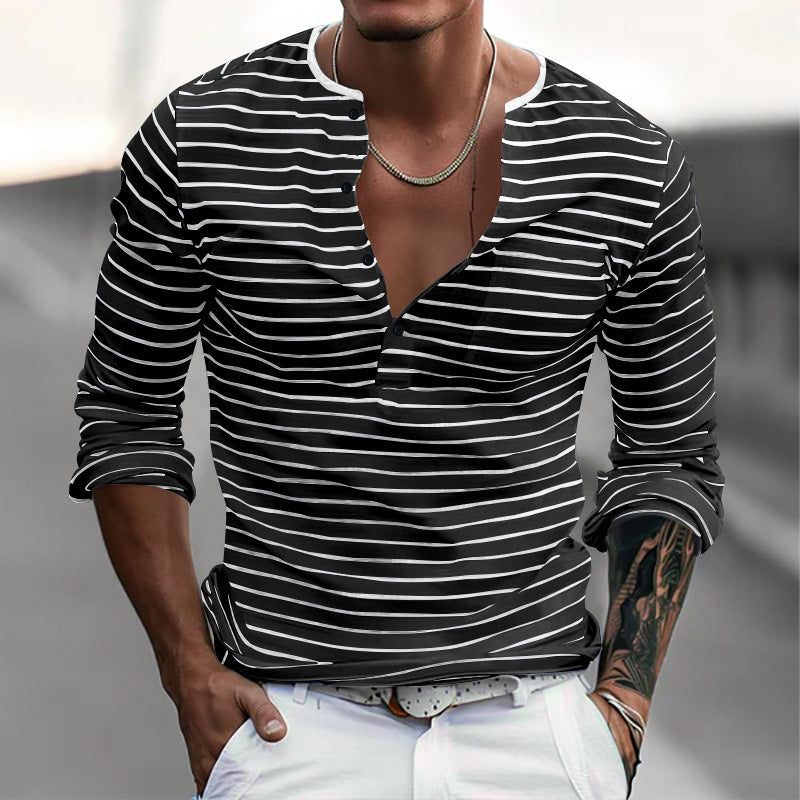 LUCIO™ | STRIPED HENLEY T-SHIRT