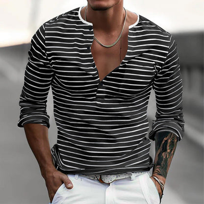 LUCIO™ | STRIPED HENLEY T-SHIRT