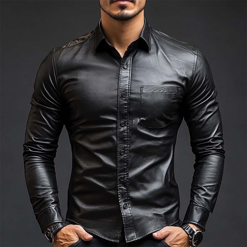 GABRIEL™ | SLIM LEATHER SHIRT