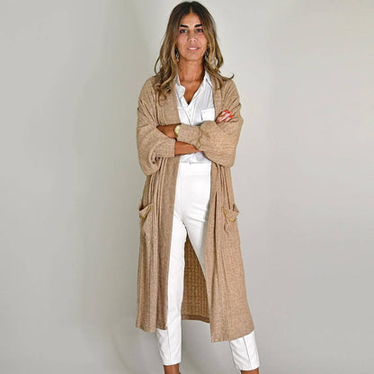 OLIVIA™ | BEIGE LONG KNIT COAT