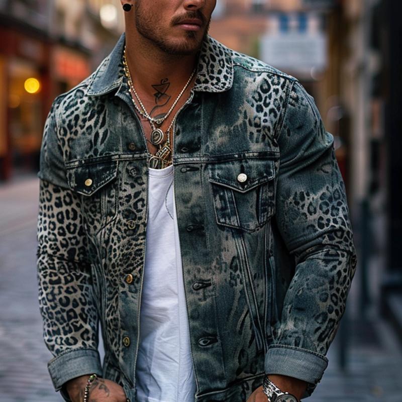 BENJAMIN™ | LEOPARD DENIM JACKET