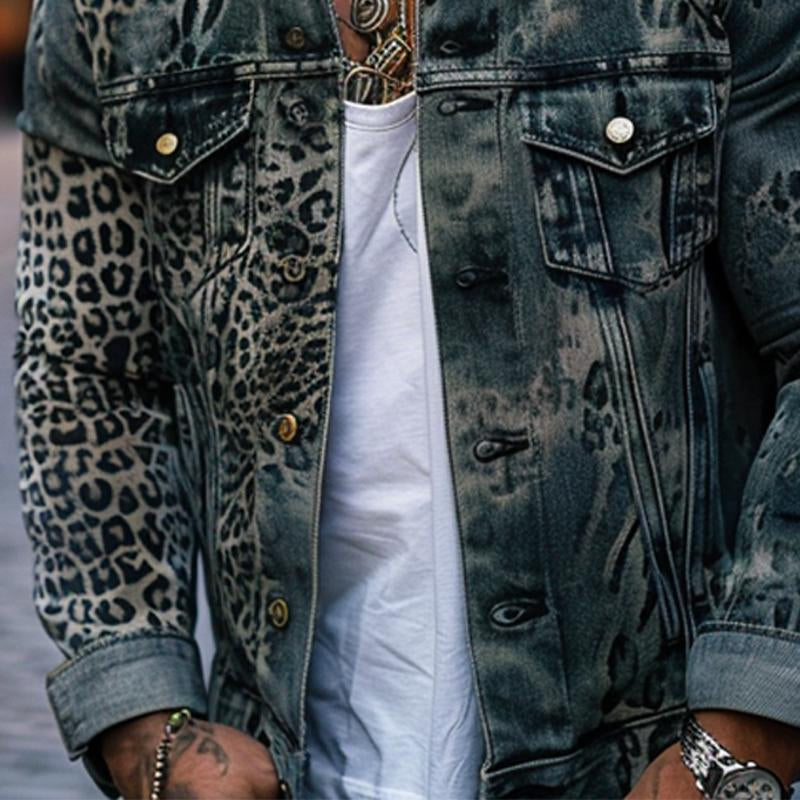 BENJAMIN™ | LEOPARD DENIM JACKET