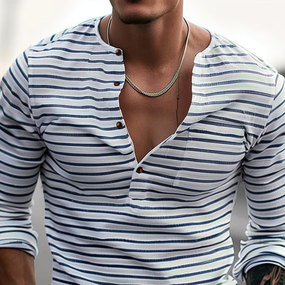 LUCIO™ | STRIPED HENLEY T-SHIRT